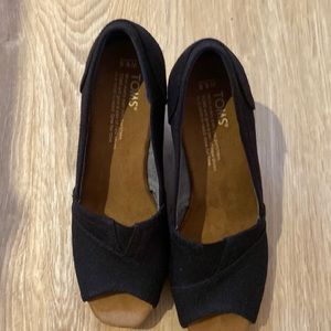 Toms Peep Toe Wedge Heels - size 6.5
